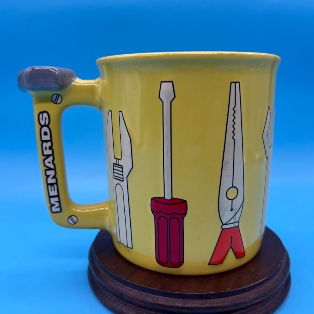 Menards Yellow 3D Tools Handyman Ceramic Coffee Mug‎
